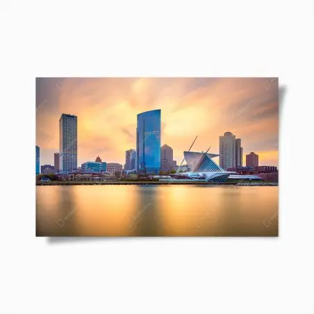 Poster Milwaukee skyline at twilight • Wallissimo®