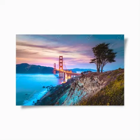 Poster Golden Gate Bridge at twilight • Wallissimo®