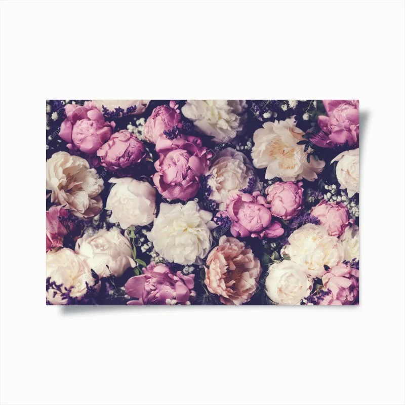 Poster romantic peony bouquet in pastel tones