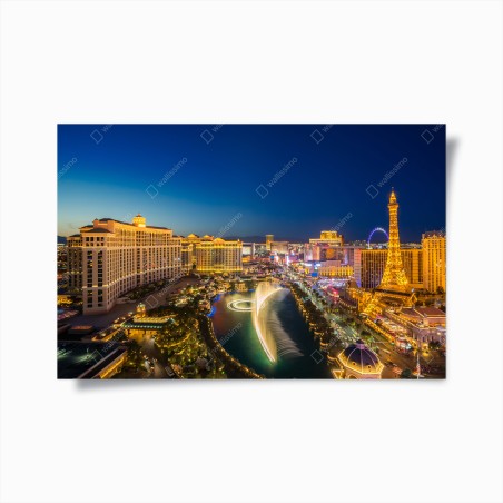 Poster Las Vegas skyline at night • Wallissimo®