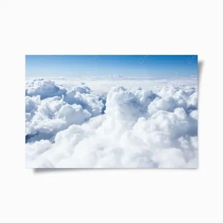 Poster view from above: soft clouds and blue sky • Wallissimo®