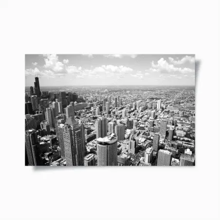 Poster Chicago skyline in grayscale • Wallissimo®
