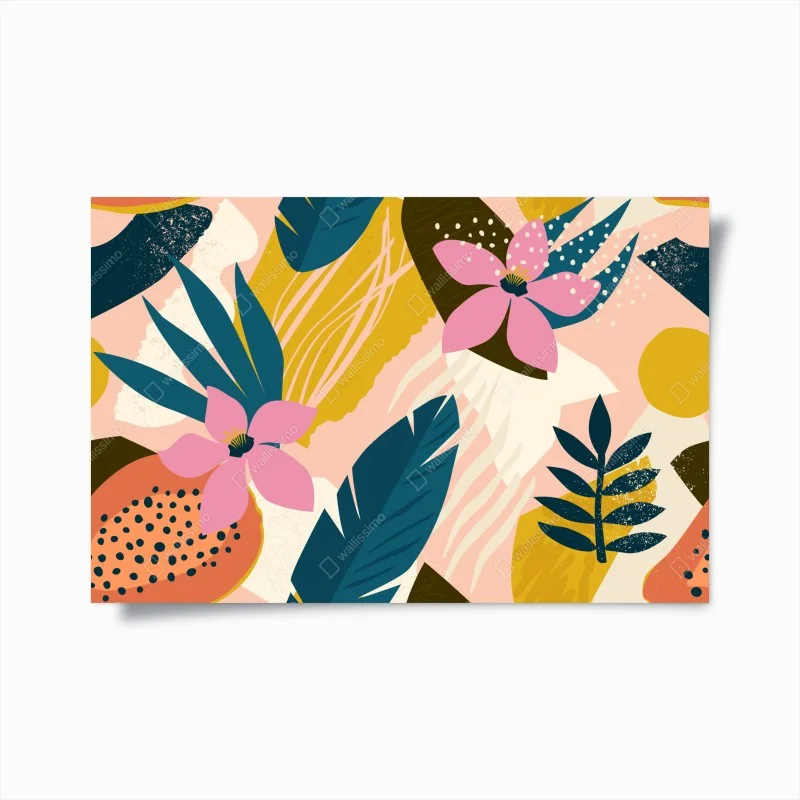 Poster tropical abstract floral artwork