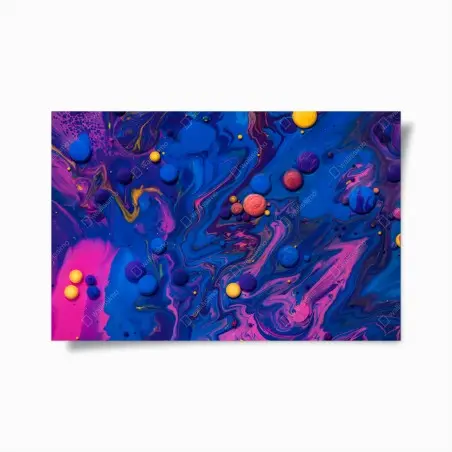 Poster vibrant cosmic paint swirls • Wallissimo®