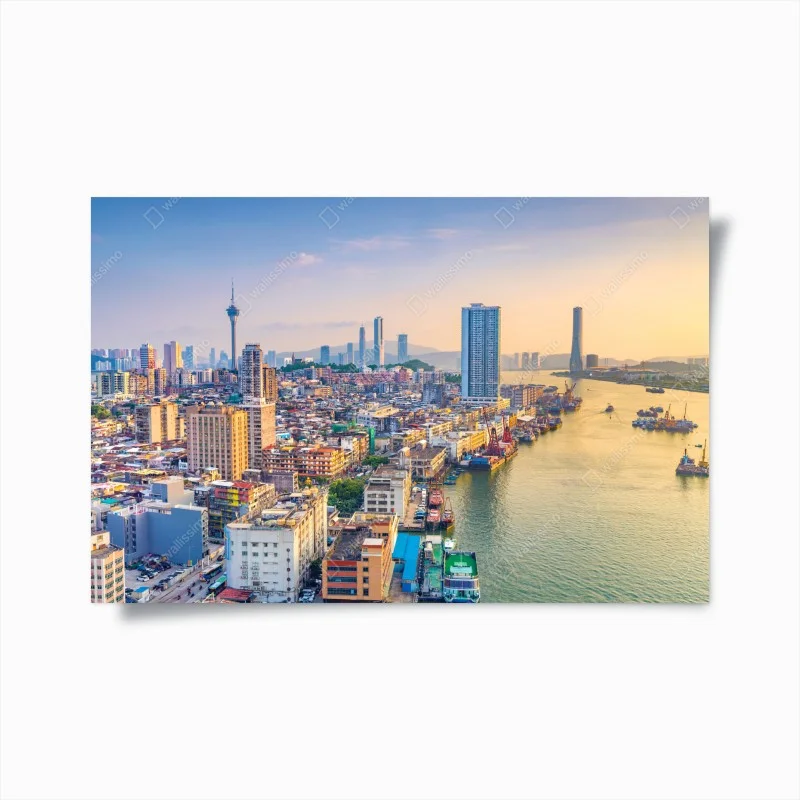 Poster Macau skyline at sunset