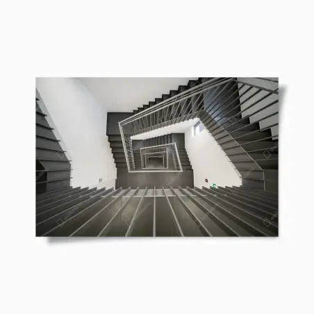 Poster geometric stairwell perspective • Wallissimo®
