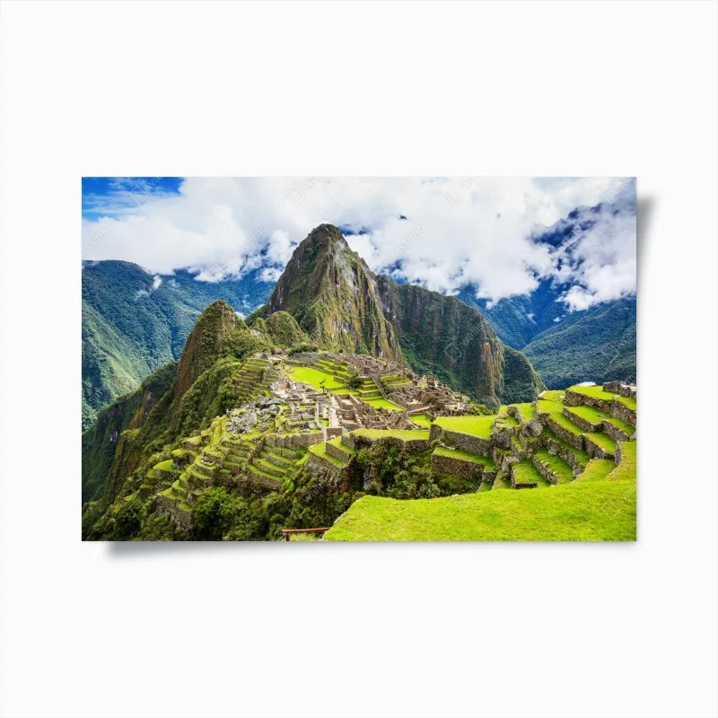 Poster Machu Picchu ancient mountain terraces
