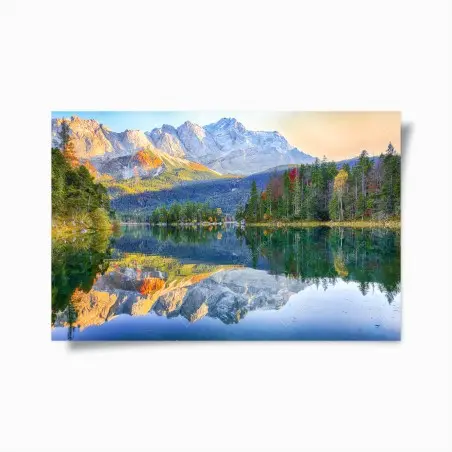 Poster autumn reflections on Eibsee at Zugspitze • Wallissimo®