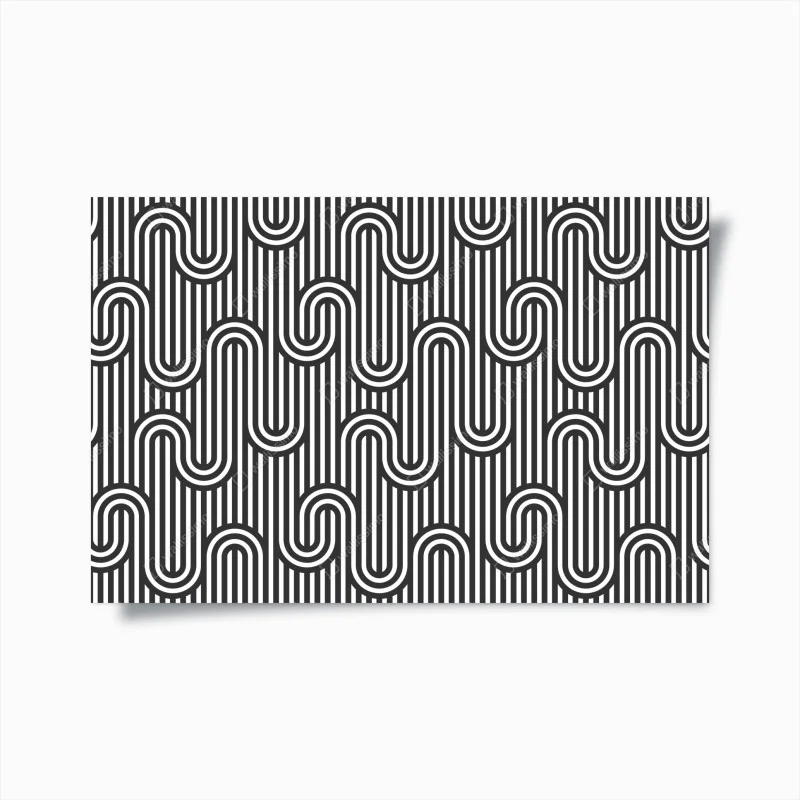 Poster black and white geometric optical pattern