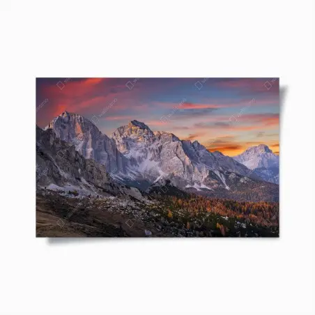 Poster majestic autumn mountain sunset • Wallissimo®
