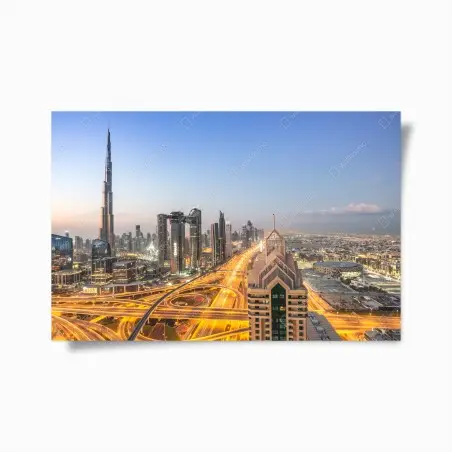 Poster Dubai skyline at dusk • Wallissimo®
