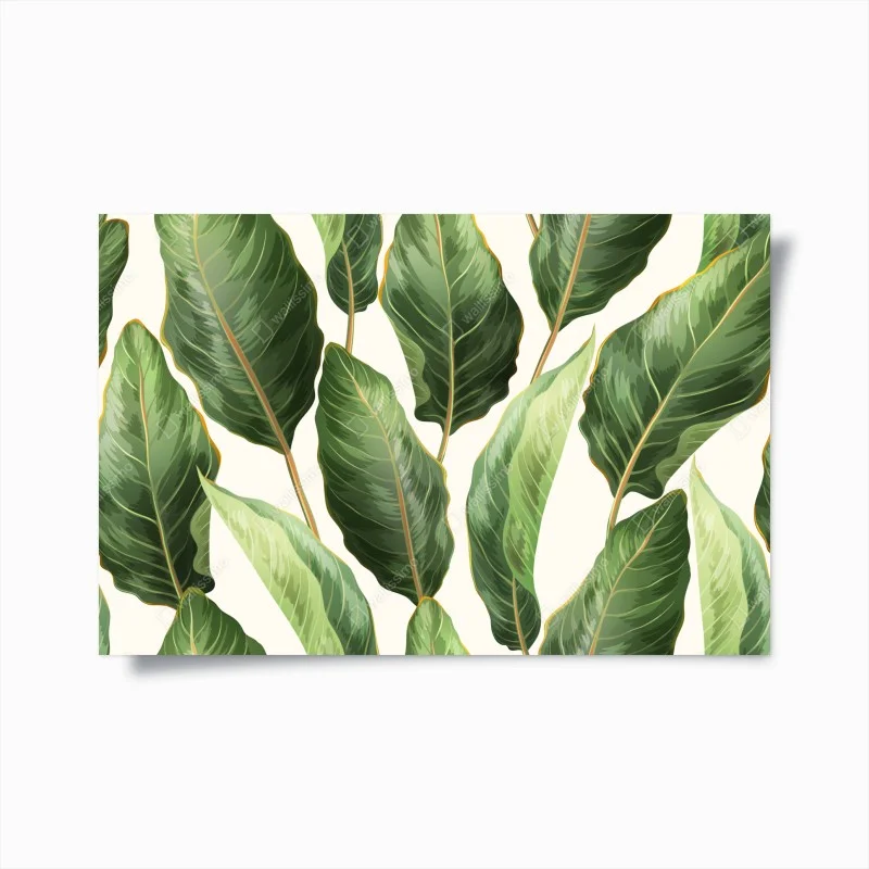 Poster tropical banana leaf seamless pattern