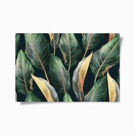 Poster vintage tropical leaves pattern • Wallissimo®