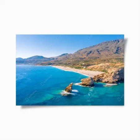 Poster turquoise coastal beach panorama • Wallissimo®