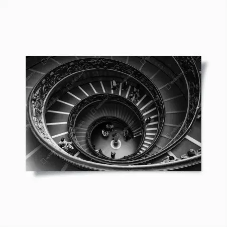 Poster dramatic spiral staircase in monochrome • Wallissimo®