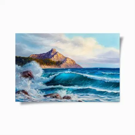 Poster turquoise ocean wave seascape • Wallissimo®