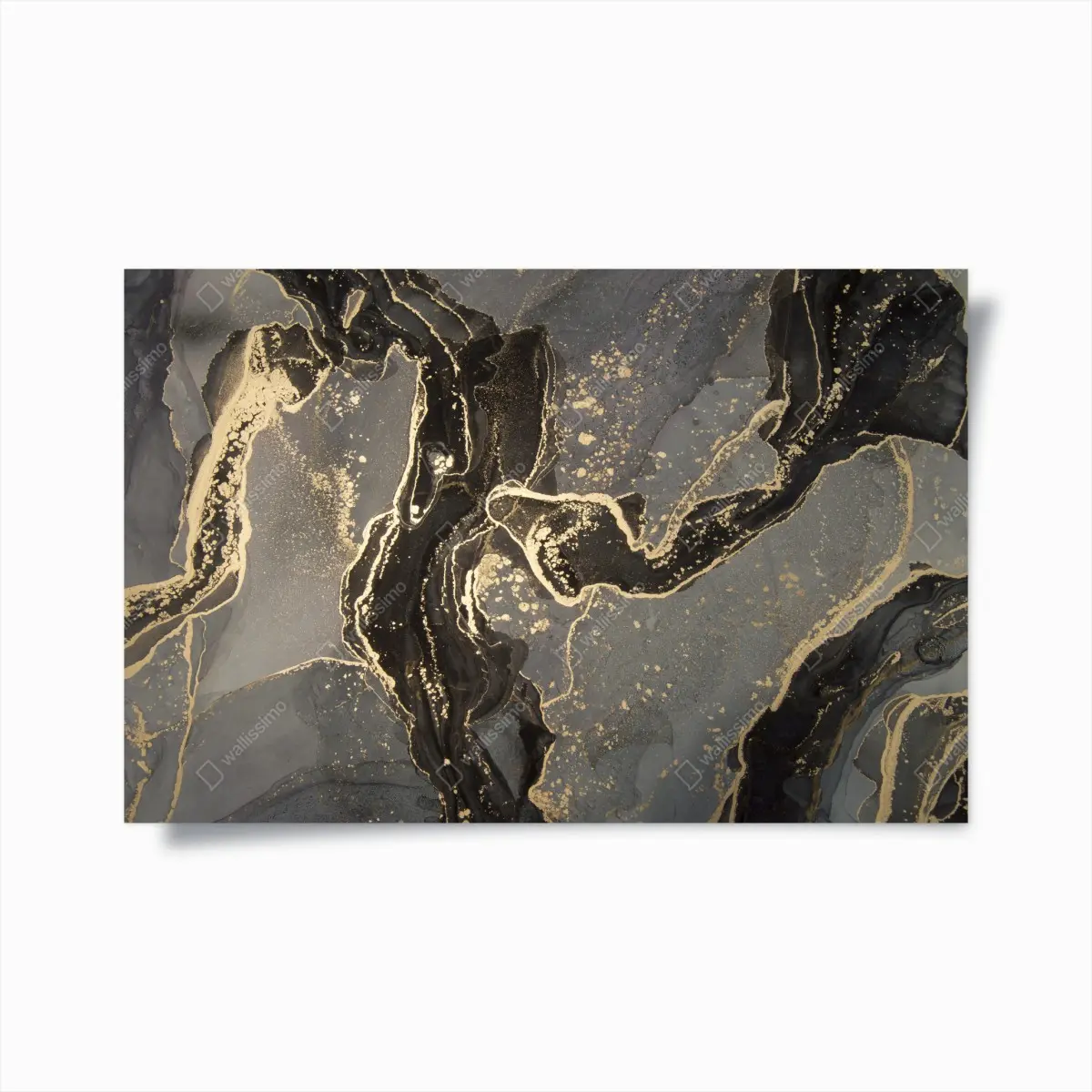 Poster luxury black and gold marble abstract • Wallissimo® Poster luxury black and gold marble abstract • Wallissimo®