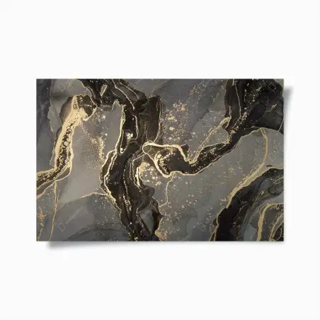 Poster luxury black and gold marble abstract • Wallissimo®