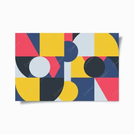 Poster vibrant geometric composition • Wallissimo®