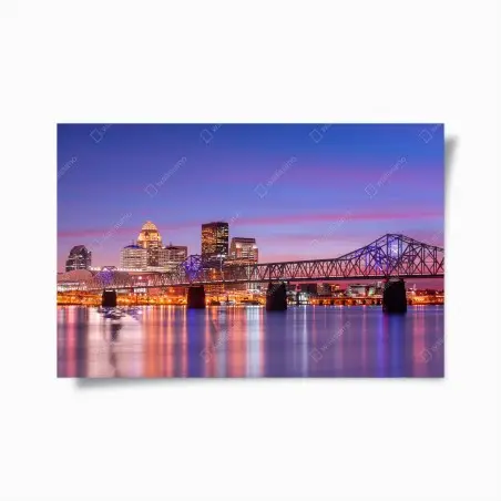 Poster Louisville skyline at dusk • Wallissimo®