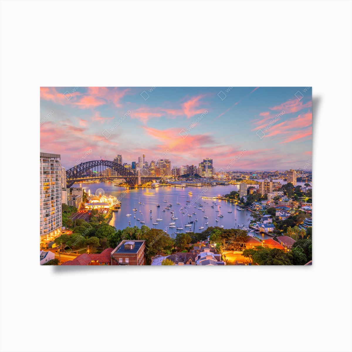 Poster sunset over Sydney skyline • Wallissimo® Poster sunset over Sydney skyline • Wallissimo®