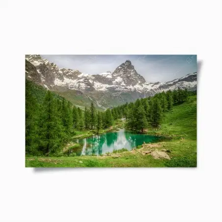 Poster blue lake near Cervinia • Wallissimo®