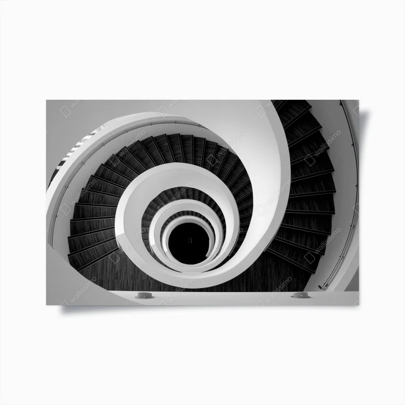 Poster spiral staircase in monochrome