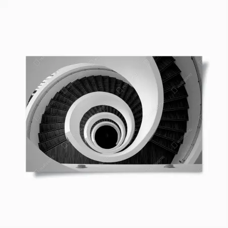 Poster spiral staircase in monochrome • Wallissimo®