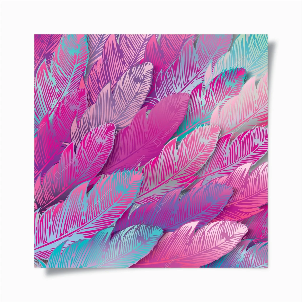 Poster iridescent pink feather pattern ⁕ Wallissimo® Poster iridescent pink feather pattern ⁕ Wallissimo®