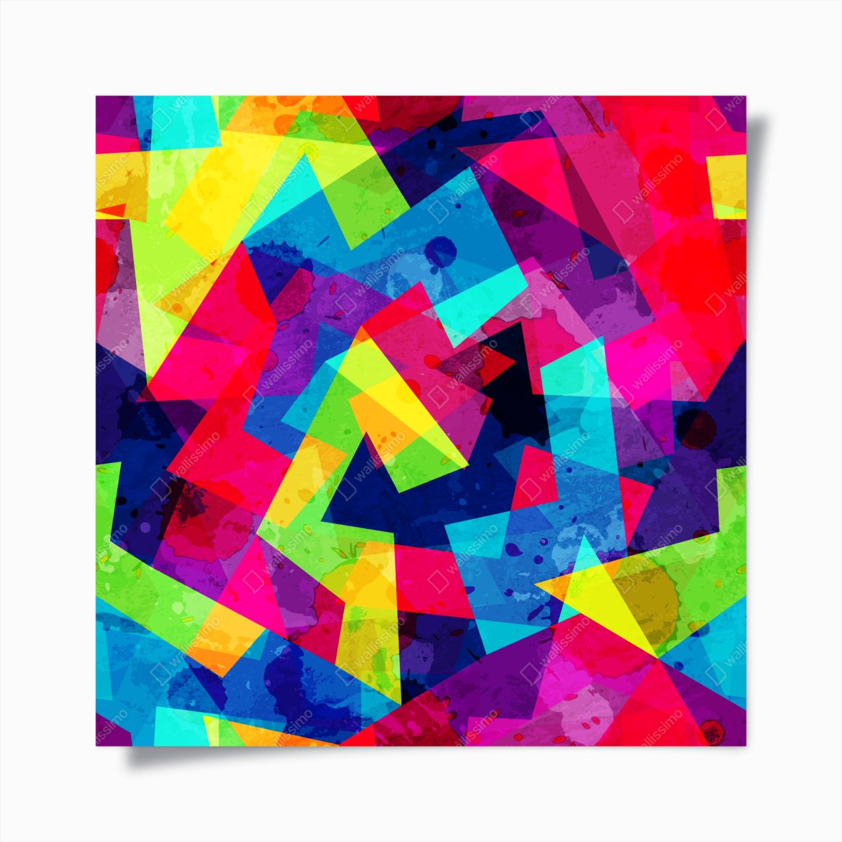 Poster vibrant geometric watercolor collage • Wallissimo® Poster vibrant geometric watercolor collage • Wallissimo®