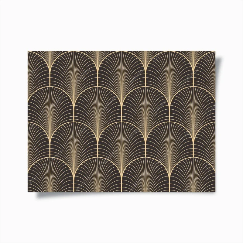 Poster art deco gold fan pattern