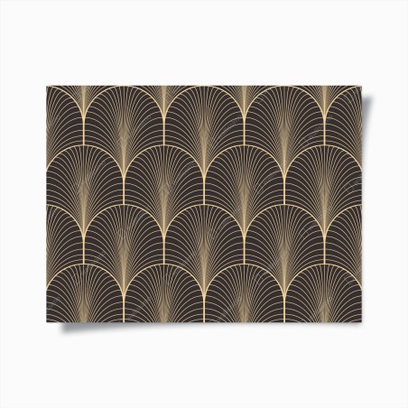 Poster art deco gold fan pattern • Wallissimo®