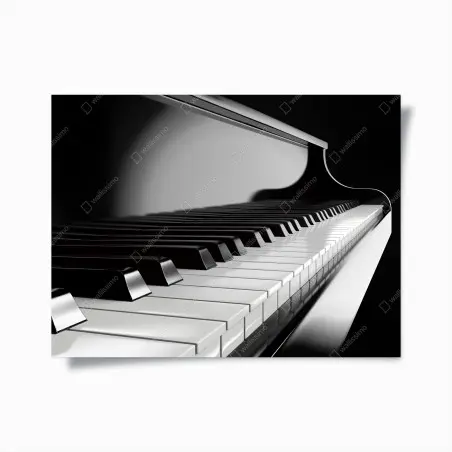 Poster elegant monochrome piano keys • Wallissimo®