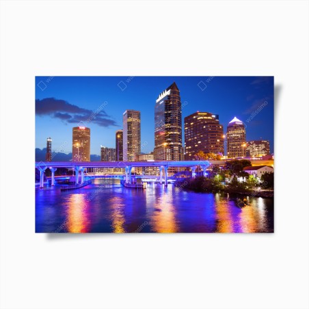 Poster Tampa skyline at night • Wallissimo®