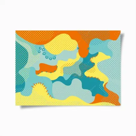 Poster vibrant abstract pop-art composition • Wallissimo®