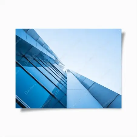Poster modern blue glass facade • Wallissimo®