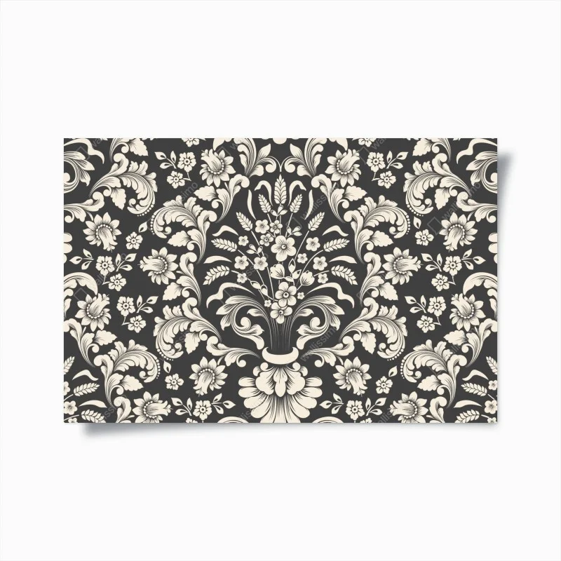 Poster vintage floral damask pattern