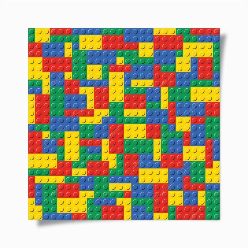 Poster colorful building block pattern