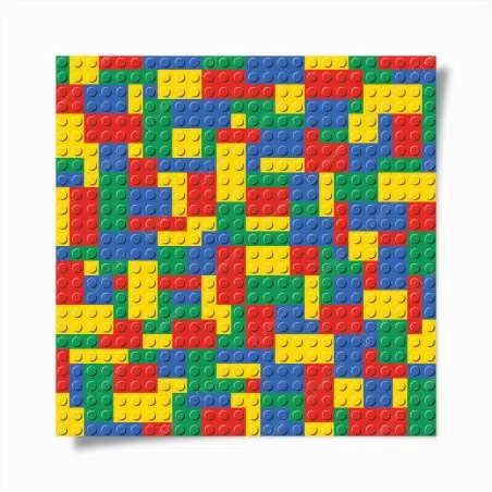 Poster colorful building block pattern • Wallissimo®