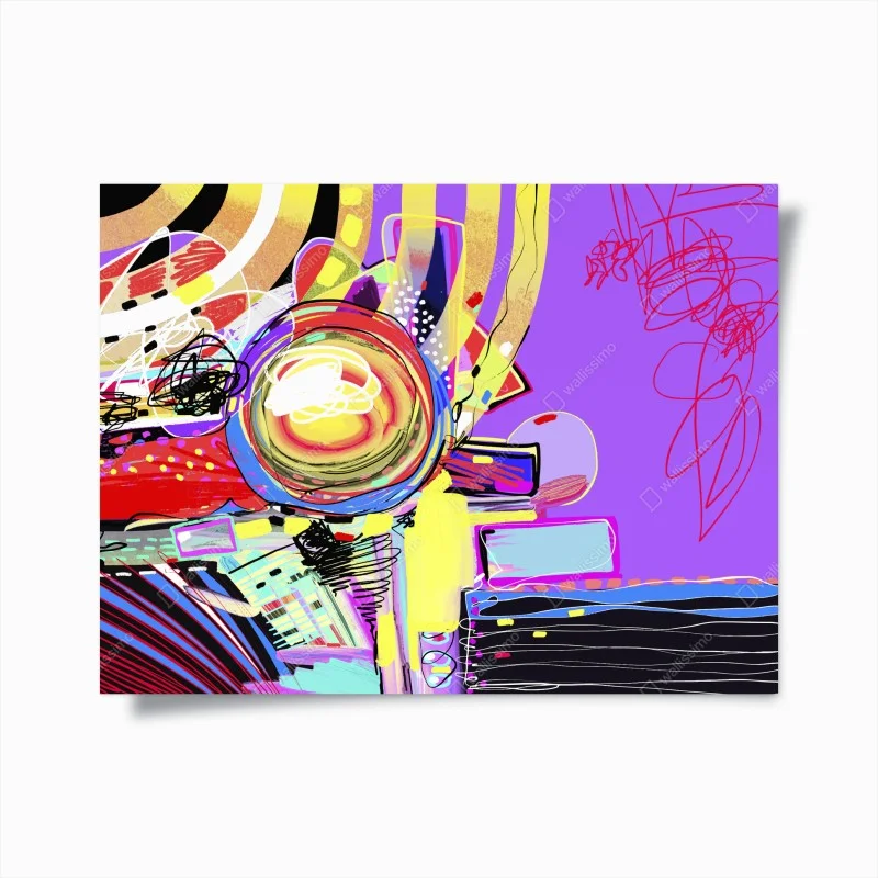 Poster vibrant purple abstract composition