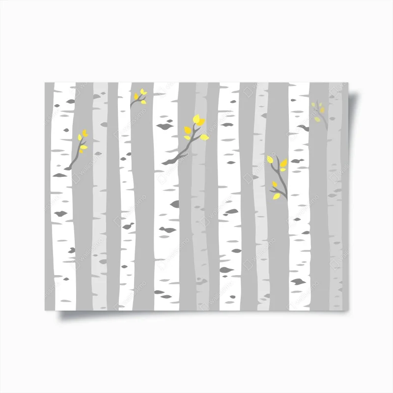 Poster scandinavian birch forest pattern