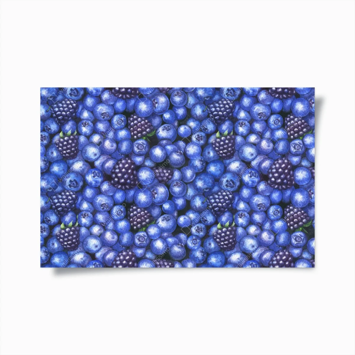Poster blueberry and blackberry watercolor pattern • Wallissimo® Poster blueberry and blackberry watercolor pattern • Wallissimo®