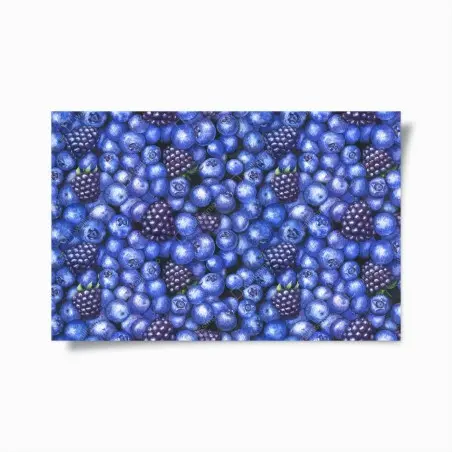 Poster blueberry and blackberry watercolor pattern • Wallissimo®