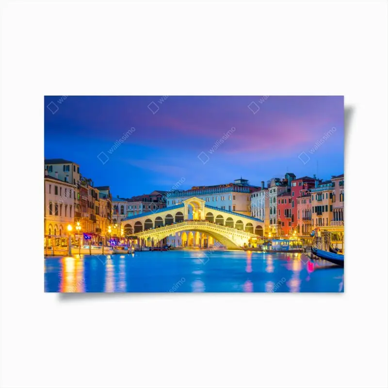Poster Rialto bridge at twilight, Venice