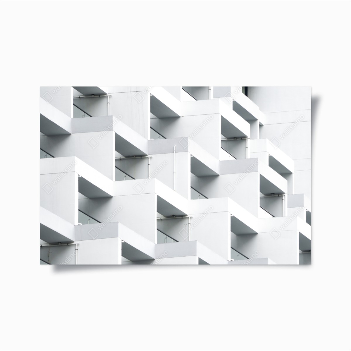 Poster white concrete geometric facade • Wallissimo® Poster white concrete geometric facade • Wallissimo®