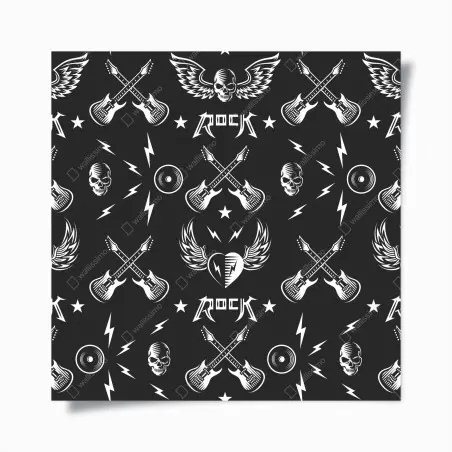 Poster rock icons seamless pattern • Wallissimo®