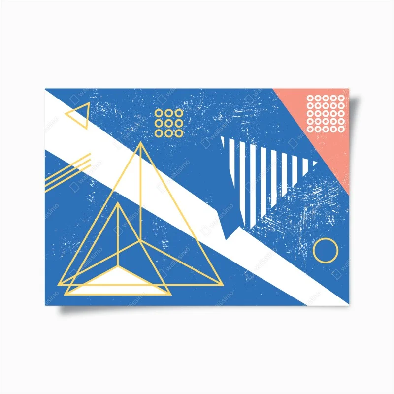 Poster blue geometric abstract composition