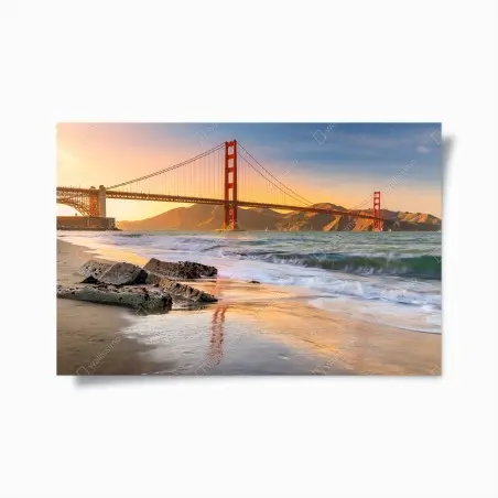 Poster sunset at the Golden Gate Bridge • Wallissimo®