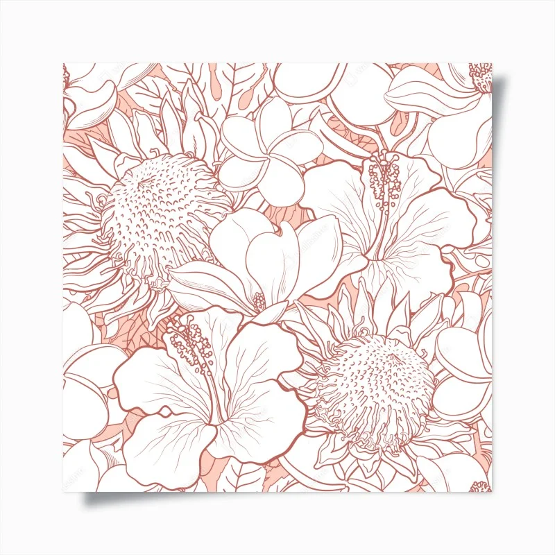 Poster delicate coral floral pattern