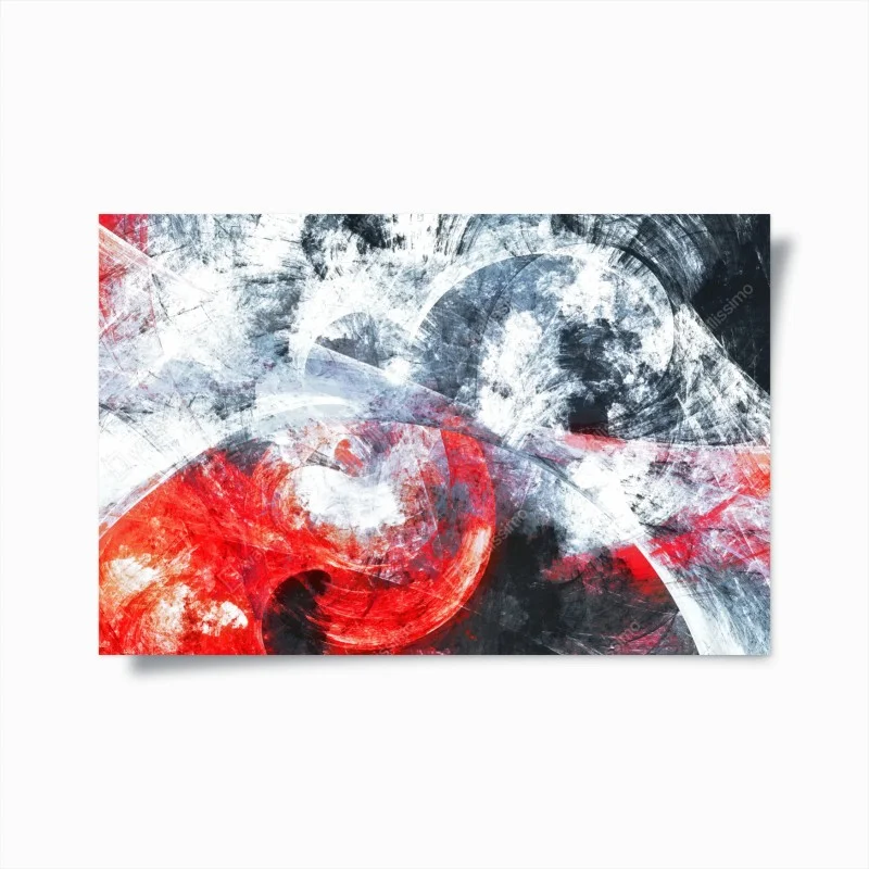 Poster dynamic red and white abstract motion